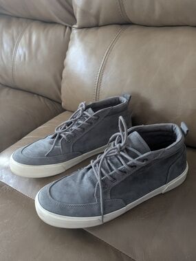 Old Navy Gray Suede Mid-Top Sneakers with White Sole